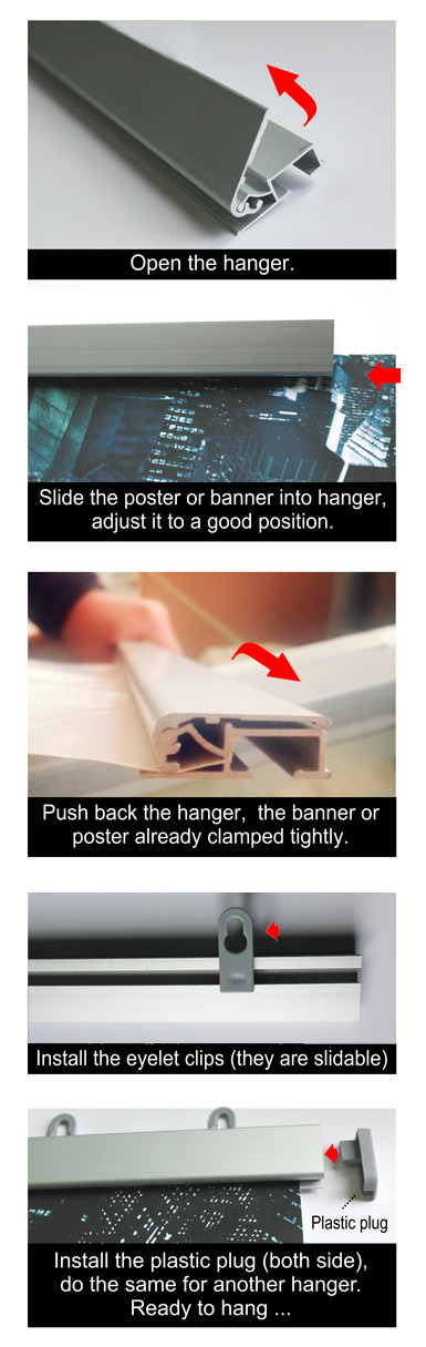 Install Poster to Aluminum Hanger